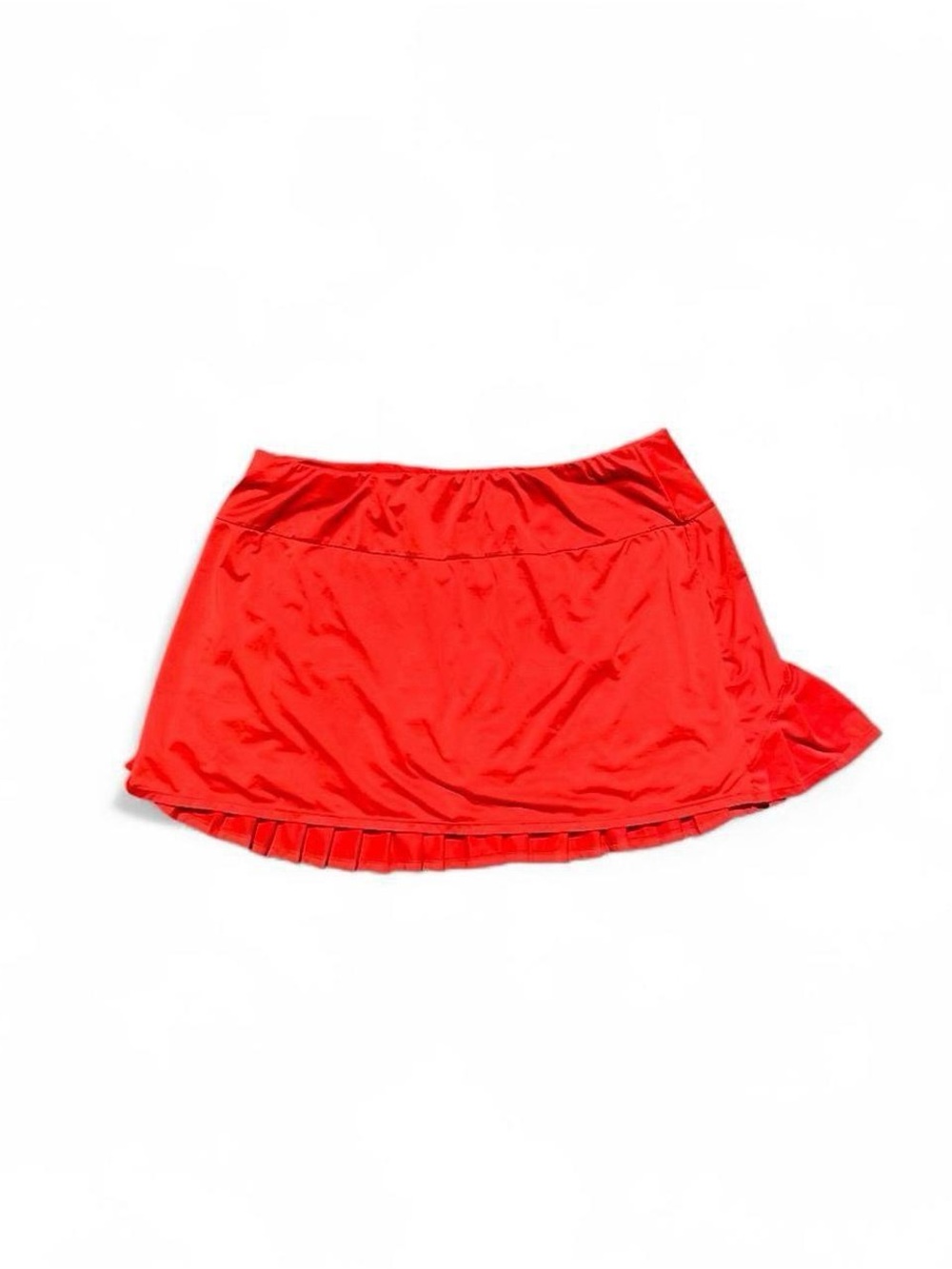 Athletic Y2K Bright Orange Pleated Ruffle Tennis Skort – Size L
